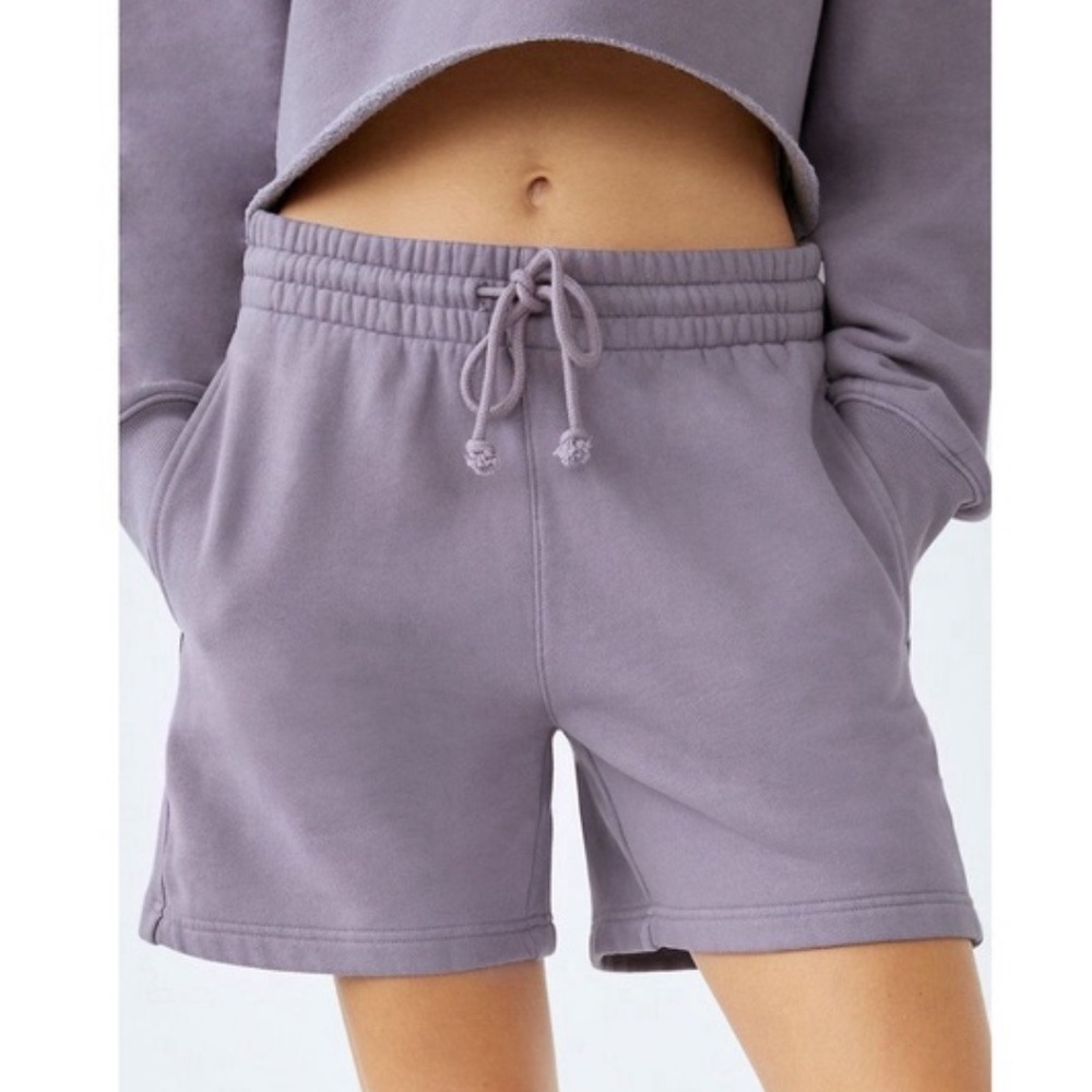 TNA Aritzia Cozy Fleece Short in Purple Ash